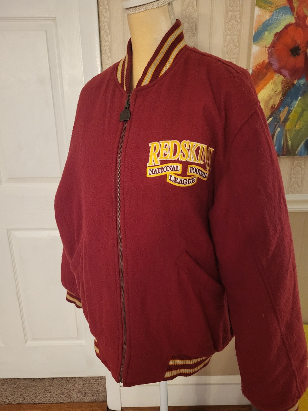 Vtg. Washington Redskins Team Varsity Bomber Jacket, Size M
